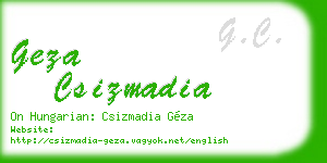 geza csizmadia business card