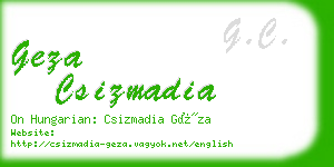 geza csizmadia business card